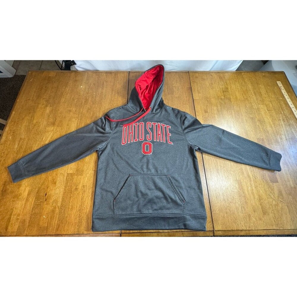 Scarlet & Gray Authentic Ohio State University Sweatshirt Mens Sz L Gray Hoodie